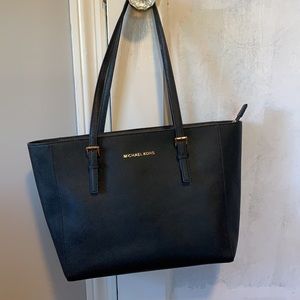 Black Michael Kors tote bag with gold detail